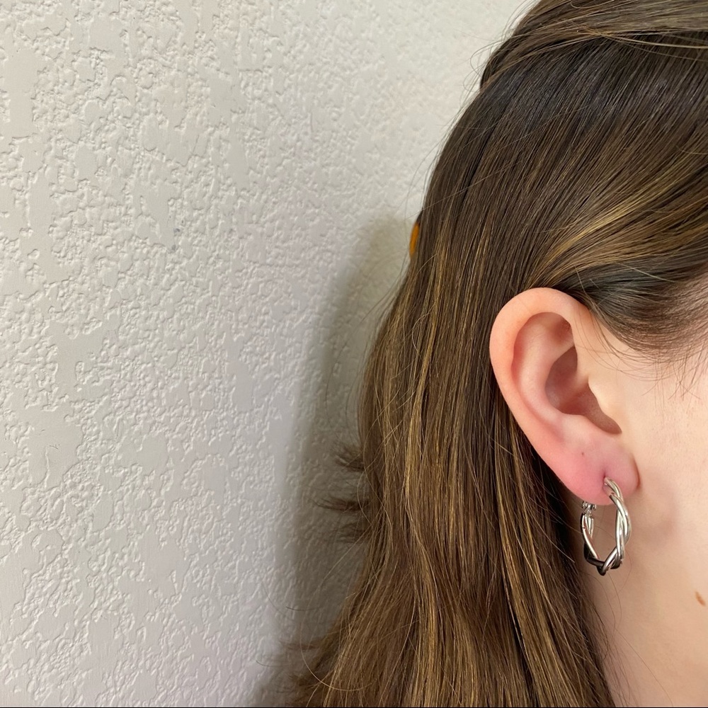 Twisted Braid Wire Metal Earrings - Picture 8 of 16